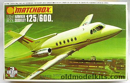 Matchbox 1/72 Hawker Siddeley HS-125 600 - (Hawker 125 Series 600), PK-110 plastic model kit